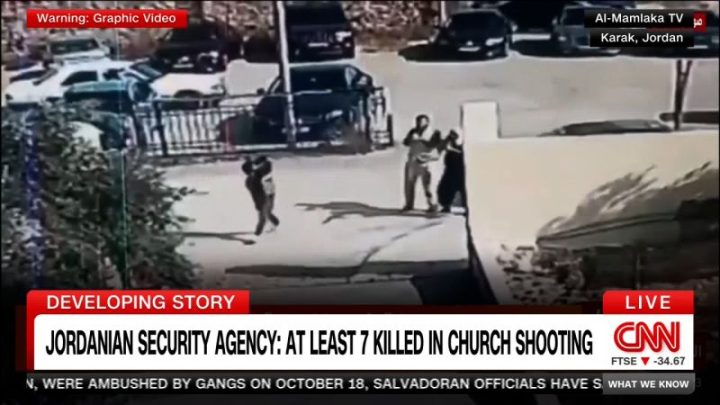 At least 7 people killed in unprecedented shooting at church in Jordan