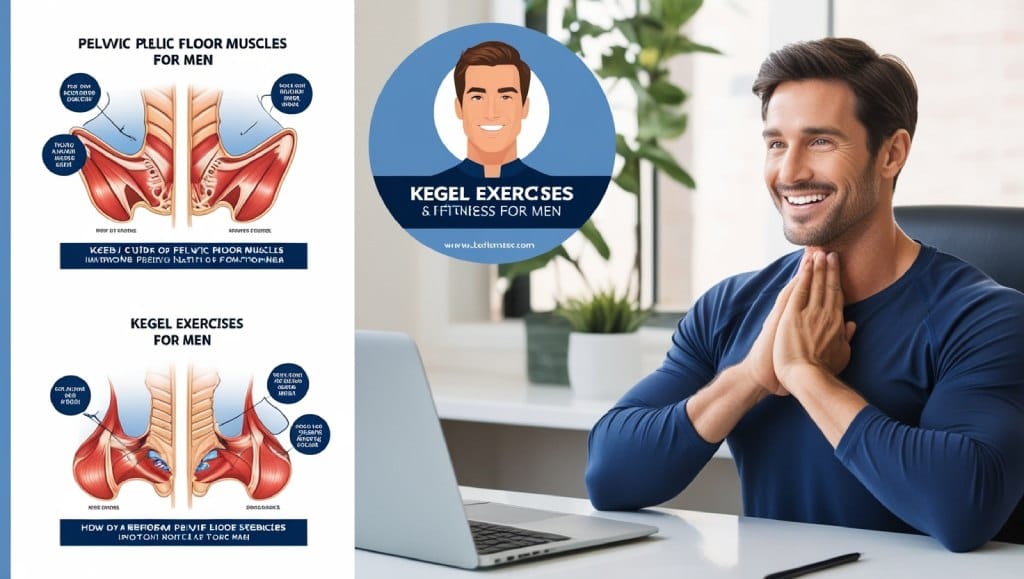 Man sitting at his desk practicing the benefits of Kegel exercises for men to improve bladder control