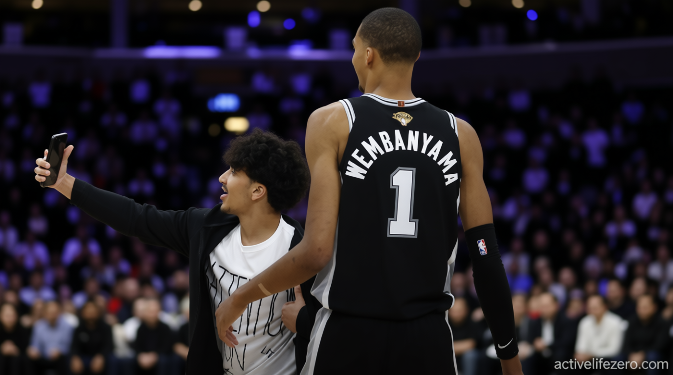 Fan runs onto court to take selfie with ‘surprised’ Victor Wembanyama during NBA Finals Game 1