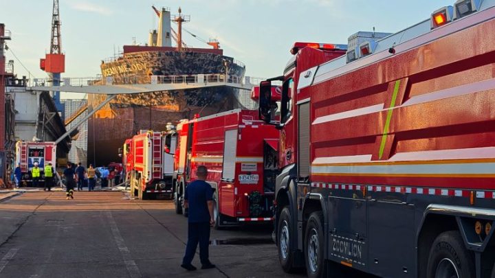 At least 25 dead after cargo ship catches fire in Chinese port, state media says
