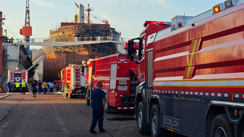 At least 25 dead after cargo ship catches fire in Chinese port, state media says