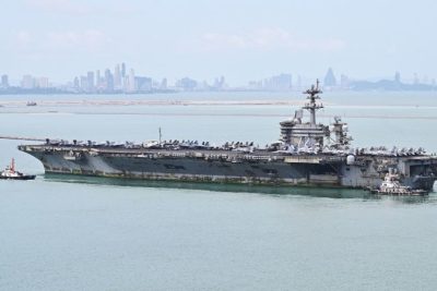 Aircraft carrier USS Abraham Lincoln arrives in Thailand after months of combat in Middle East