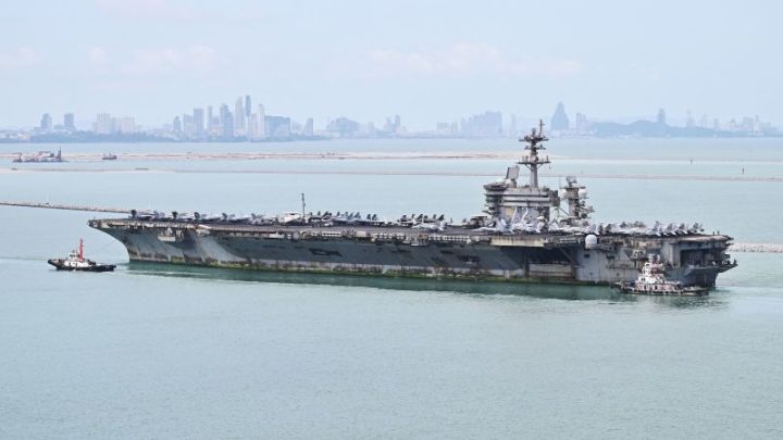 Aircraft carrier USS Abraham Lincoln arrives in Thailand after months of combat in Middle East
