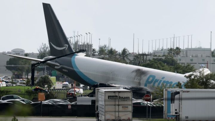 5 dead after Amazon cargo aircraft overruns runway in Miami, striking multiple vehicles
